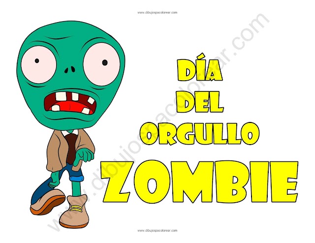 Día del Orgullo Zombie dibujo a color y para colorear